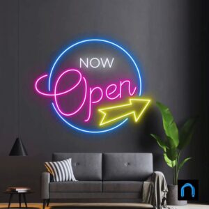 open neon sign