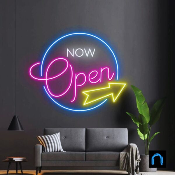 open neon sign