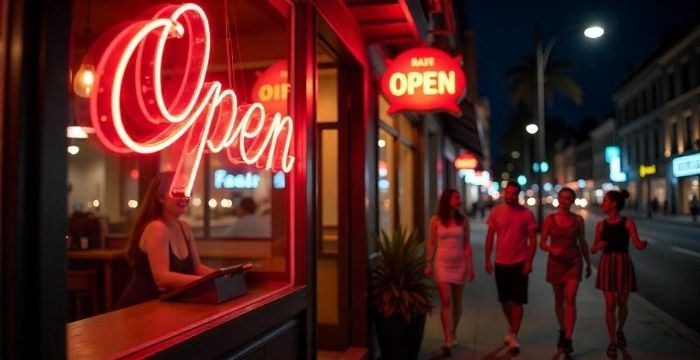 open business neon sign