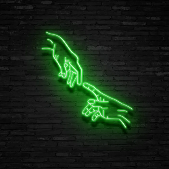 Hand of God   Neon Sign