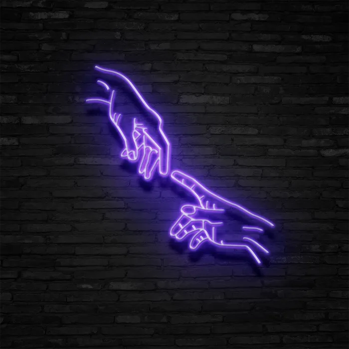 Hand of God   Neon Sign