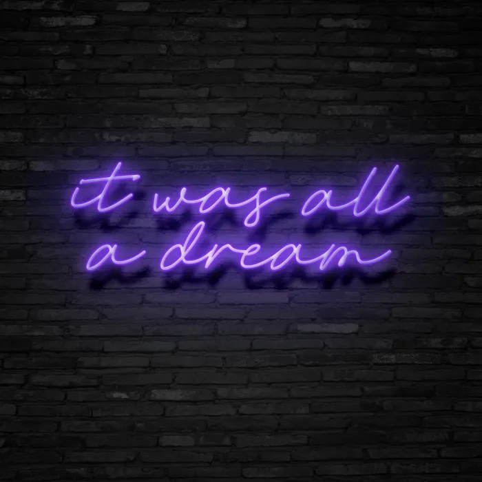 It Was All A Dream   Neon Sign