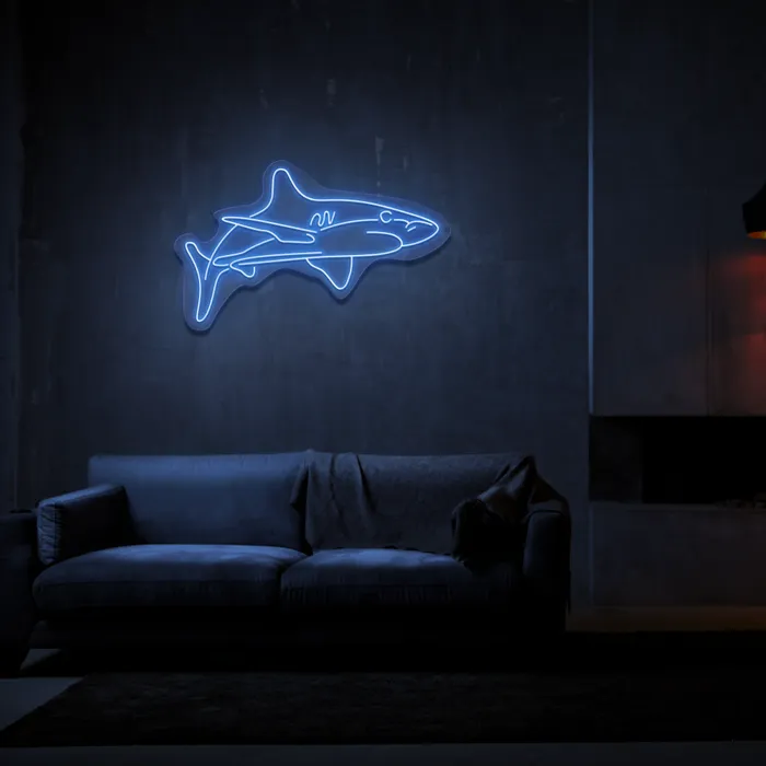 White Tip Shark   Neon Sign