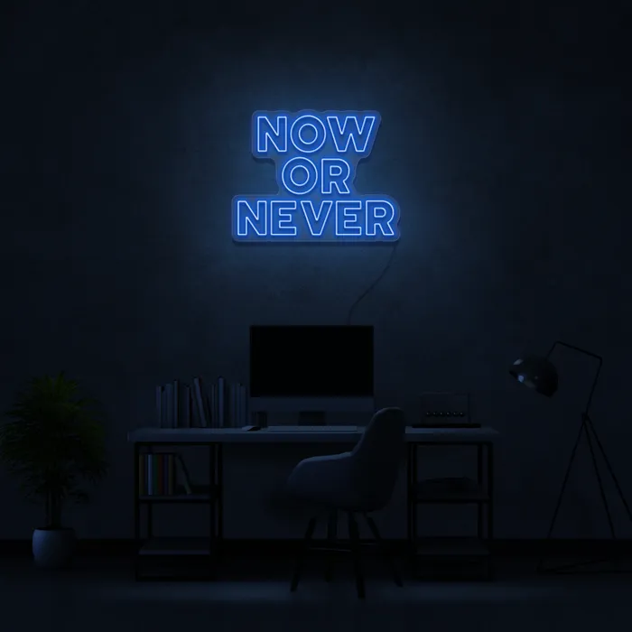 Now Or Never   Neon Sign