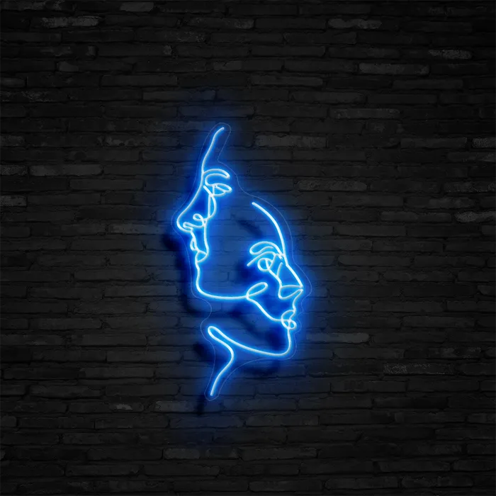 Two Faces   Neon Sign