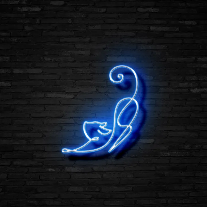 Downward Facing Cat   Neon Sign