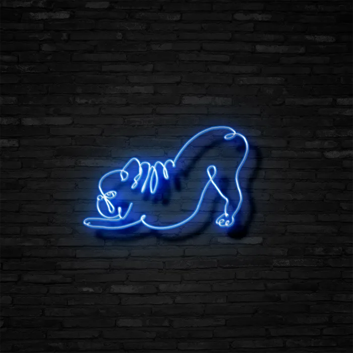 Downward Facing Frenchie   Neon Sign