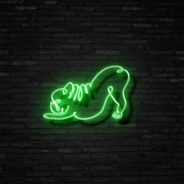 Downward Facing Frenchie   Neon Sign