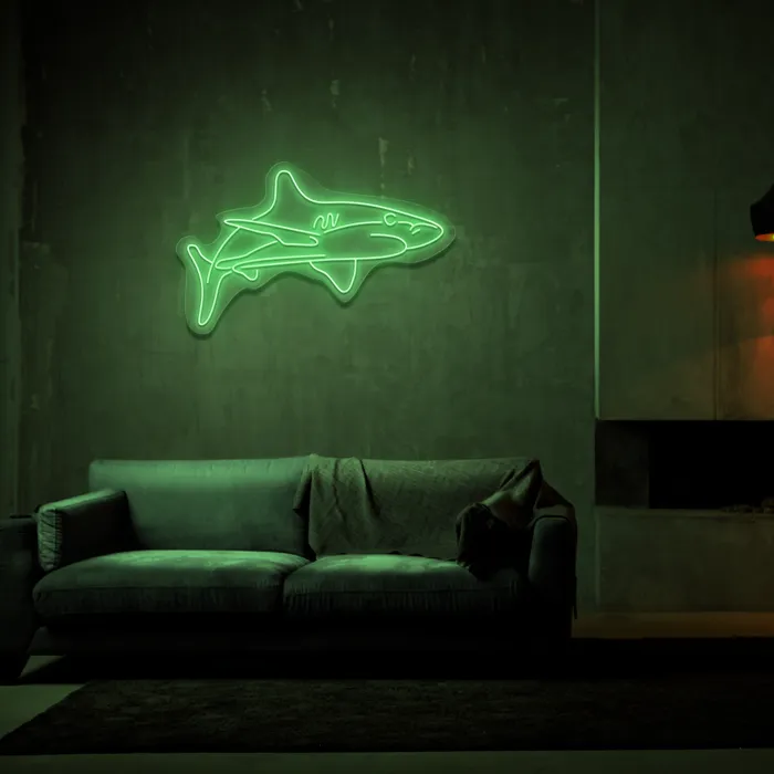 White Tip Shark   Neon Sign