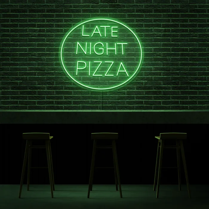 Late Night Pizza   Neon Sign