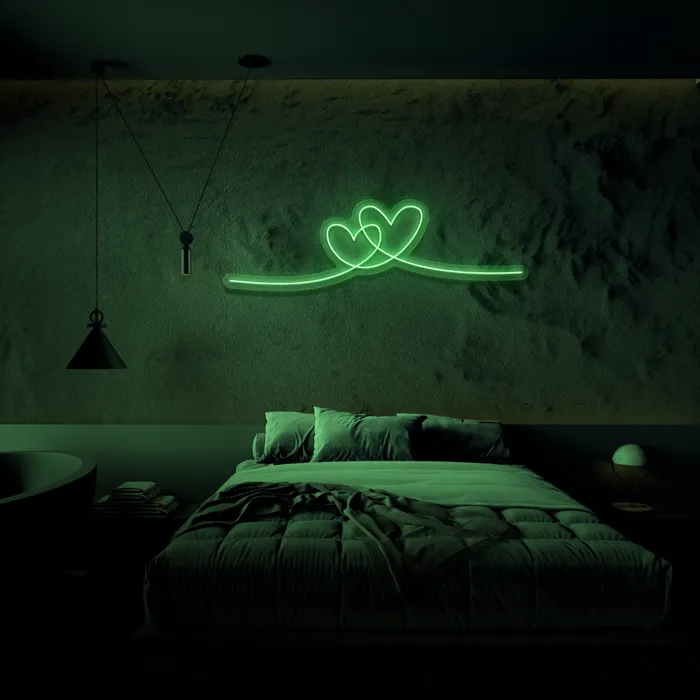 Double Heart   Neon Sign