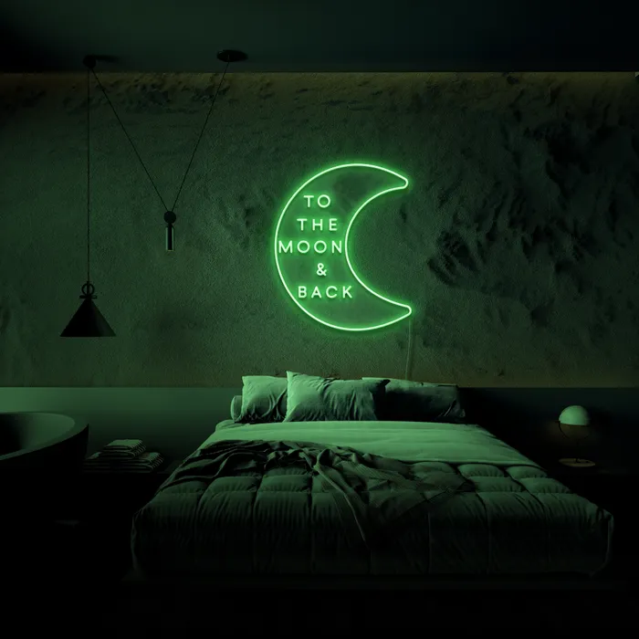 To The Moon And Back   Neon Sign