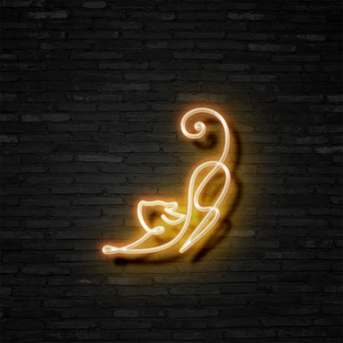 Downward Facing Cat   Neon Sign