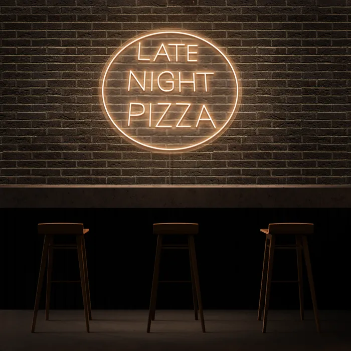 Late Night Pizza   Neon Sign