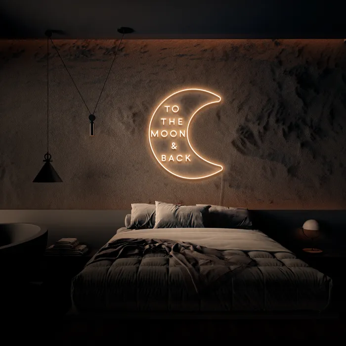 To The Moon And Back   Neon Sign