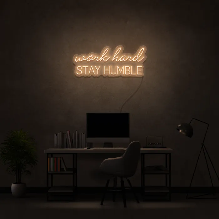 Work Hard   Neon Sign