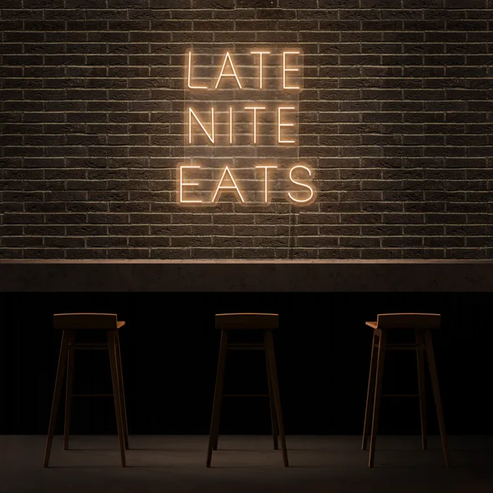 Late Night Eats   Neon Sign