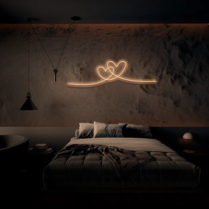 Double Heart   Neon Sign