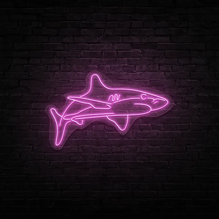 White Tip Shark   Neon Sign