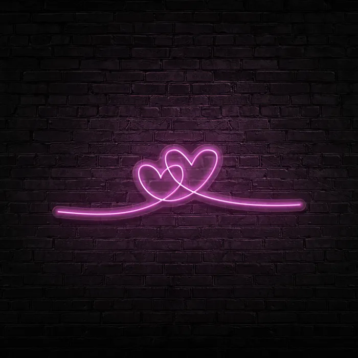 Double Heart   Neon Sign