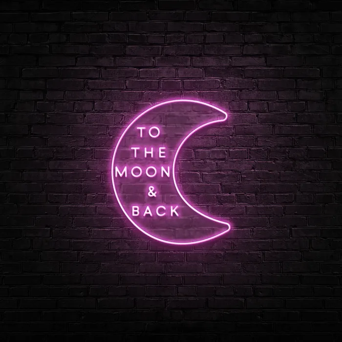 To The Moon And Back   Neon Sign