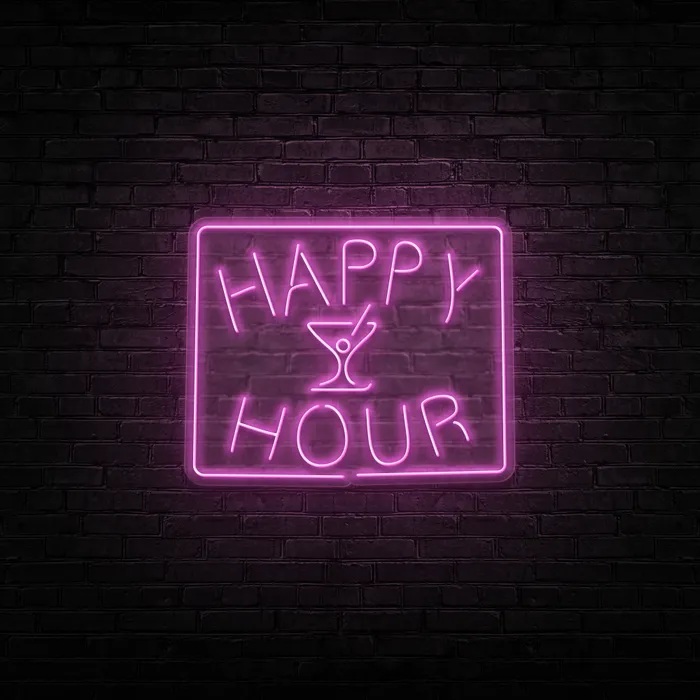 Happy Hour   Neon Sign