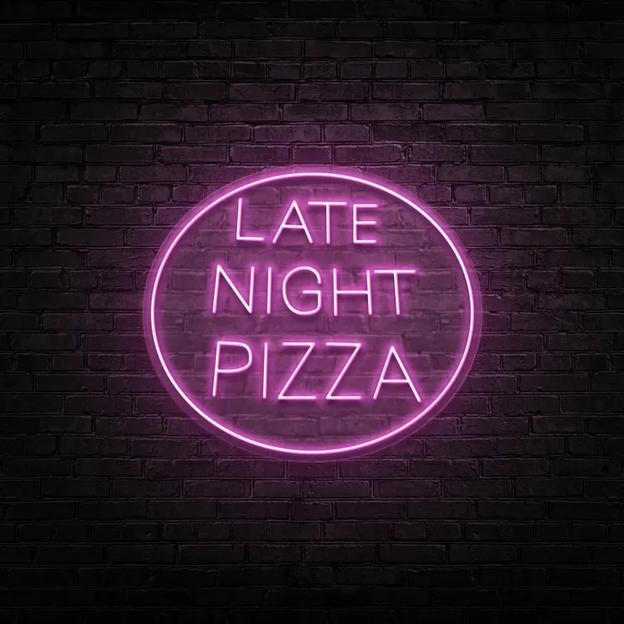 Late Night Pizza   Neon Sign