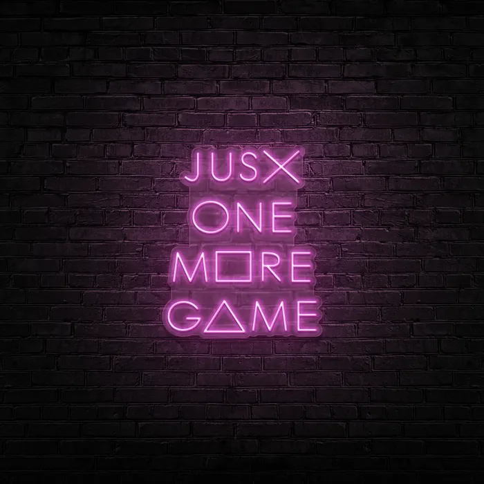 Just One More Game   Neon Sign