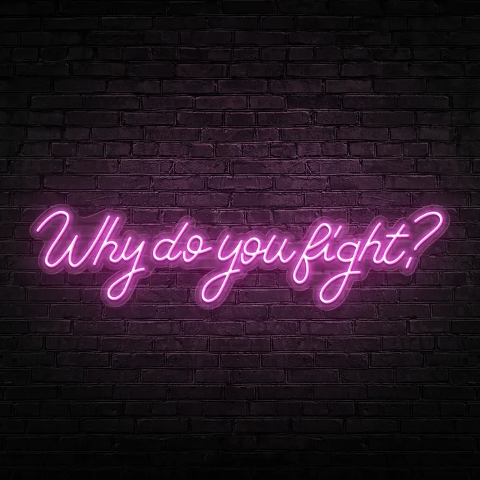 Why Do You Fight?   Neon Sign