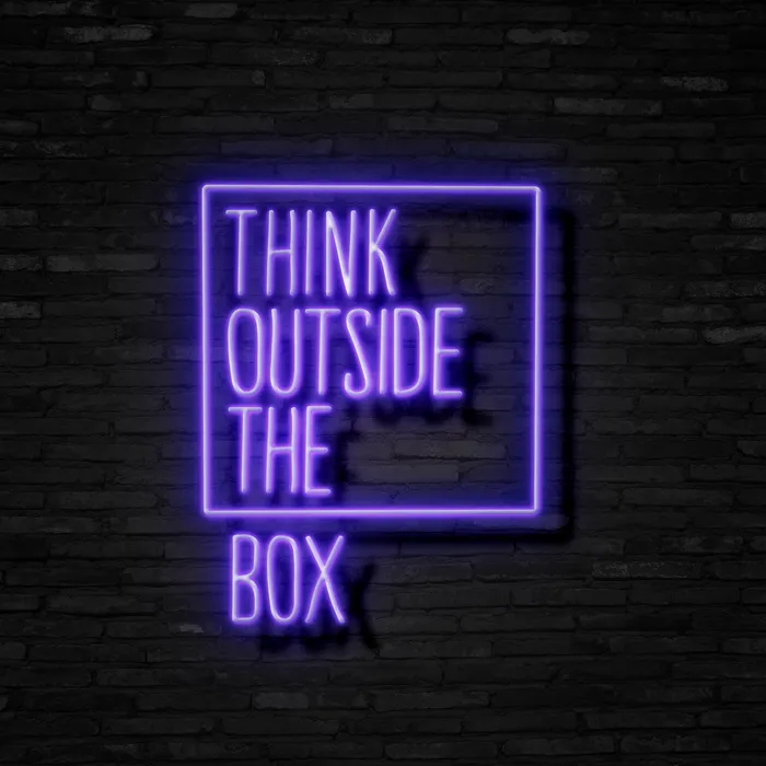 Think Outside The Box   Neon Sign