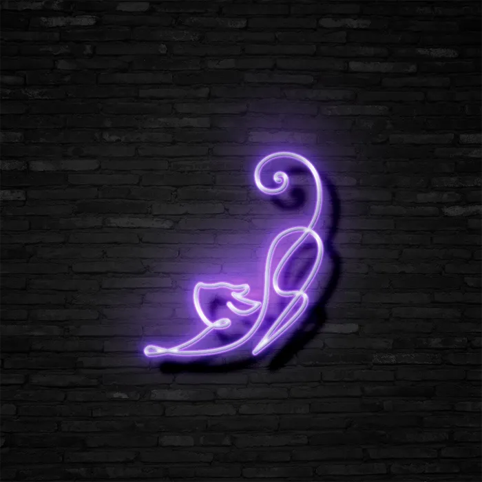 Downward Facing Cat   Neon Sign