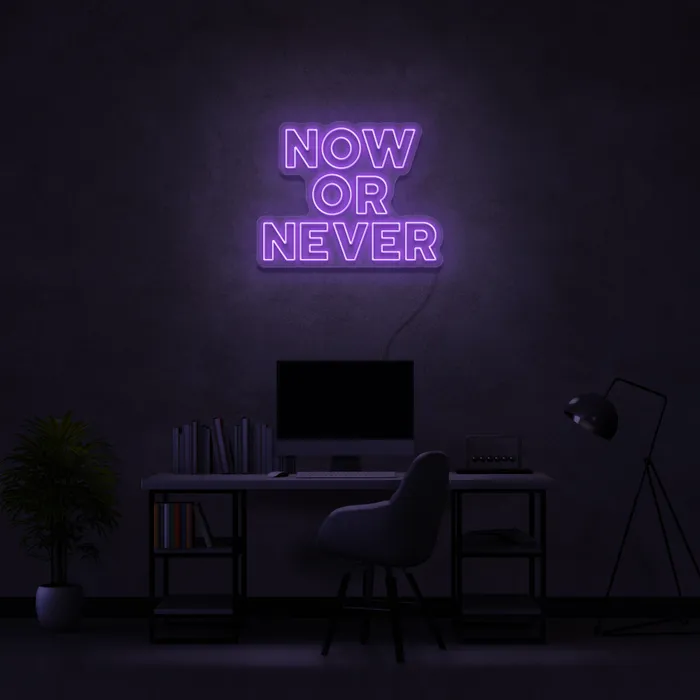 Now Or Never   Neon Sign