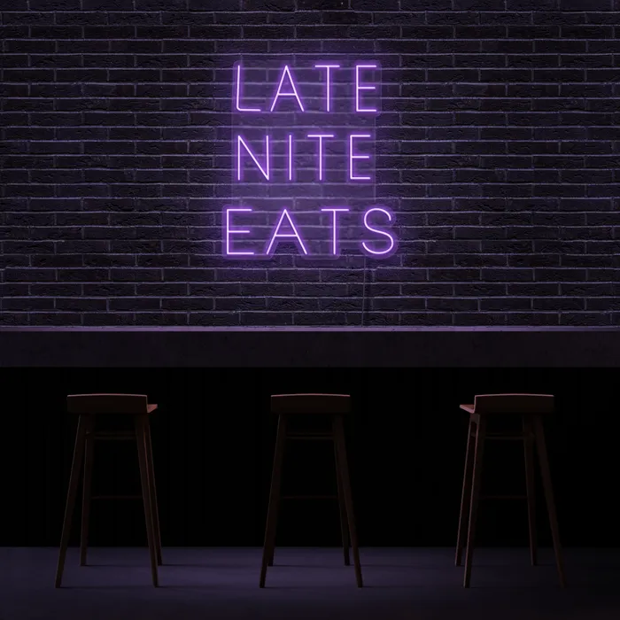 Late Night Eats   Neon Sign