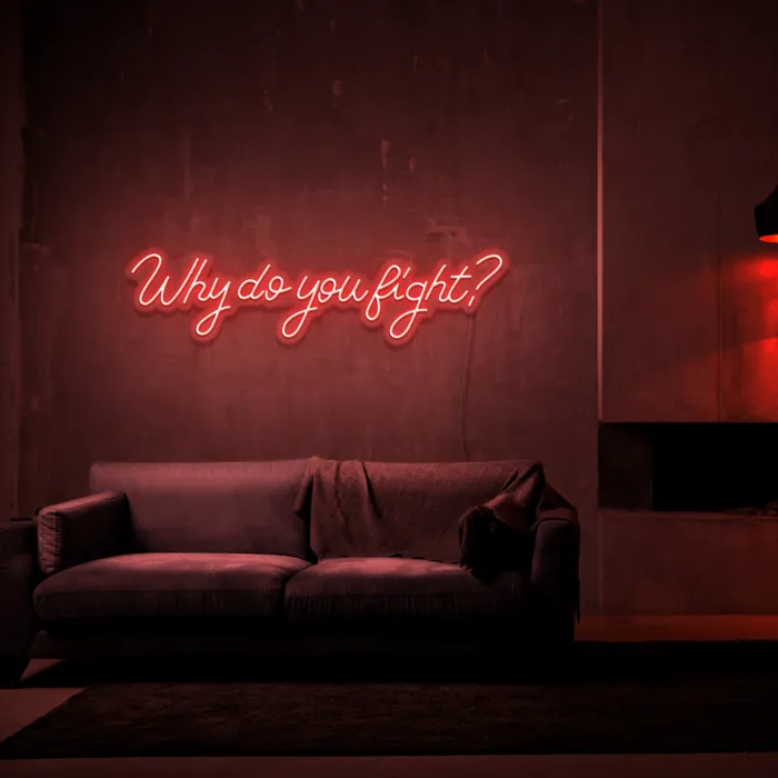 Why Do You Fight?   Neon Sign