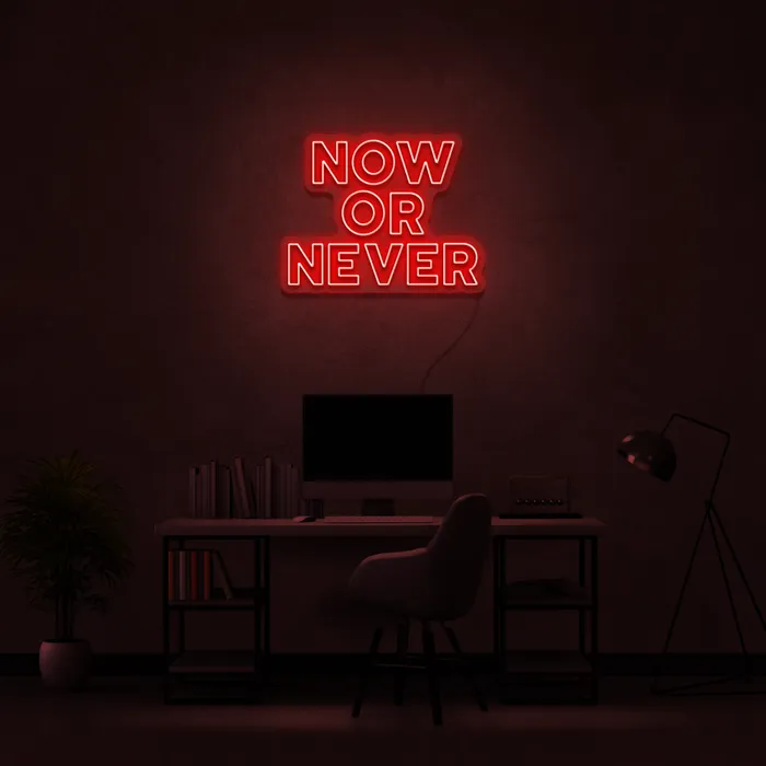 Now Or Never   Neon Sign