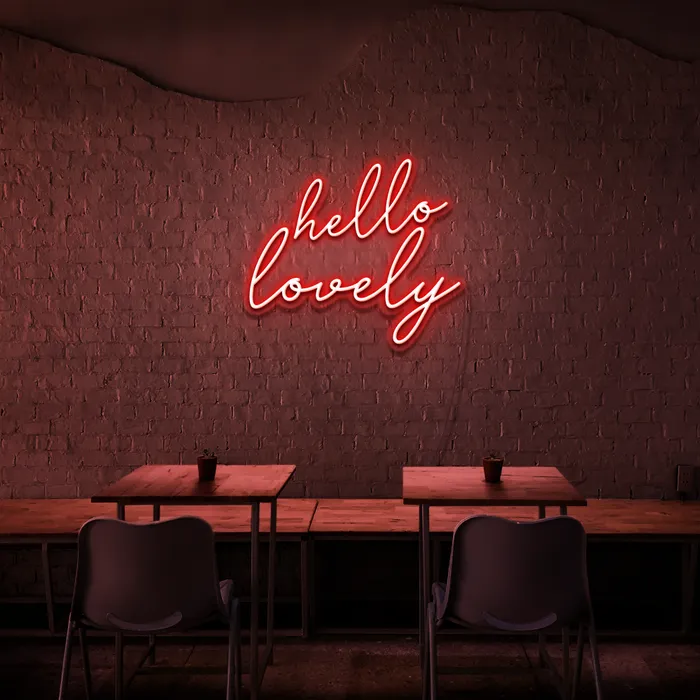 Hello Lovely   Neon Sign