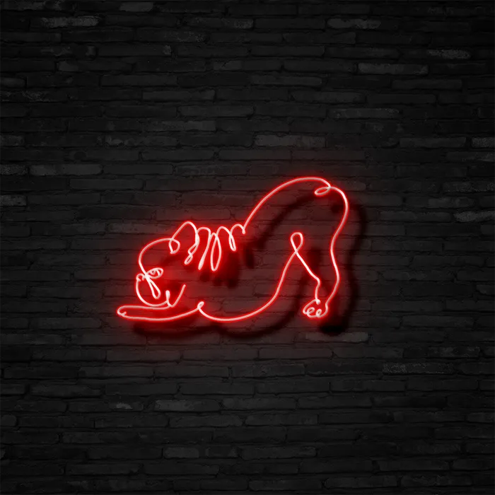 Downward Facing Frenchie   Neon Sign