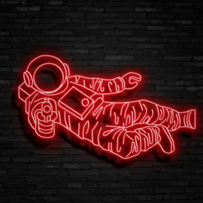 Astronaut Fly   Neon Sign