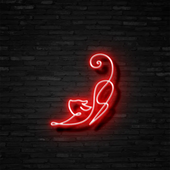 Downward Facing Cat   Neon Sign