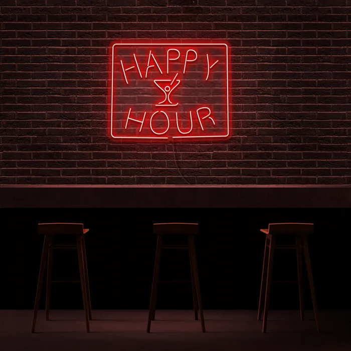 Happy Hour   Neon Sign