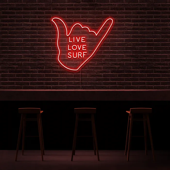 Live Love Surf   Neon Sign