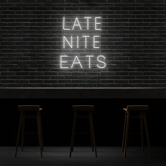 Late Night Eats   Neon Sign