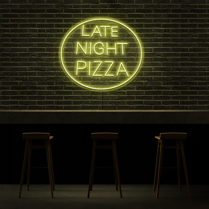 Late Night Pizza   Neon Sign