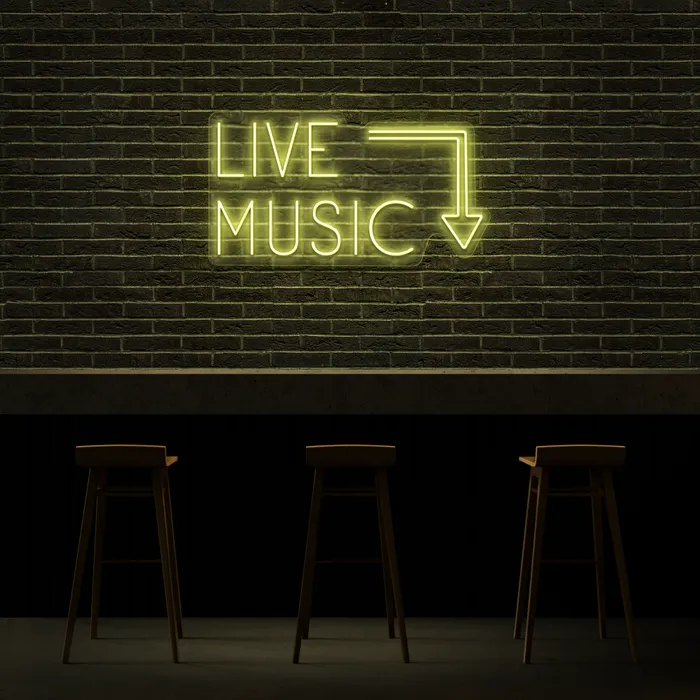 Live Music   Neon Sign