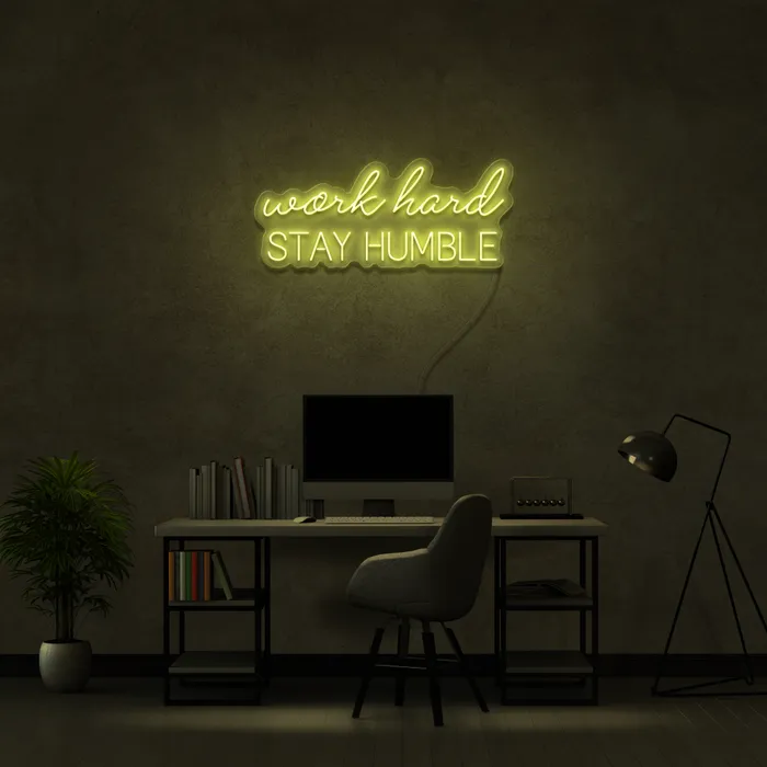 Work Hard   Neon Sign