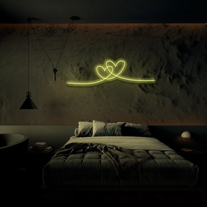 Double Heart   Neon Sign