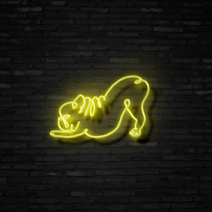 Downward Facing Frenchie   Neon Sign